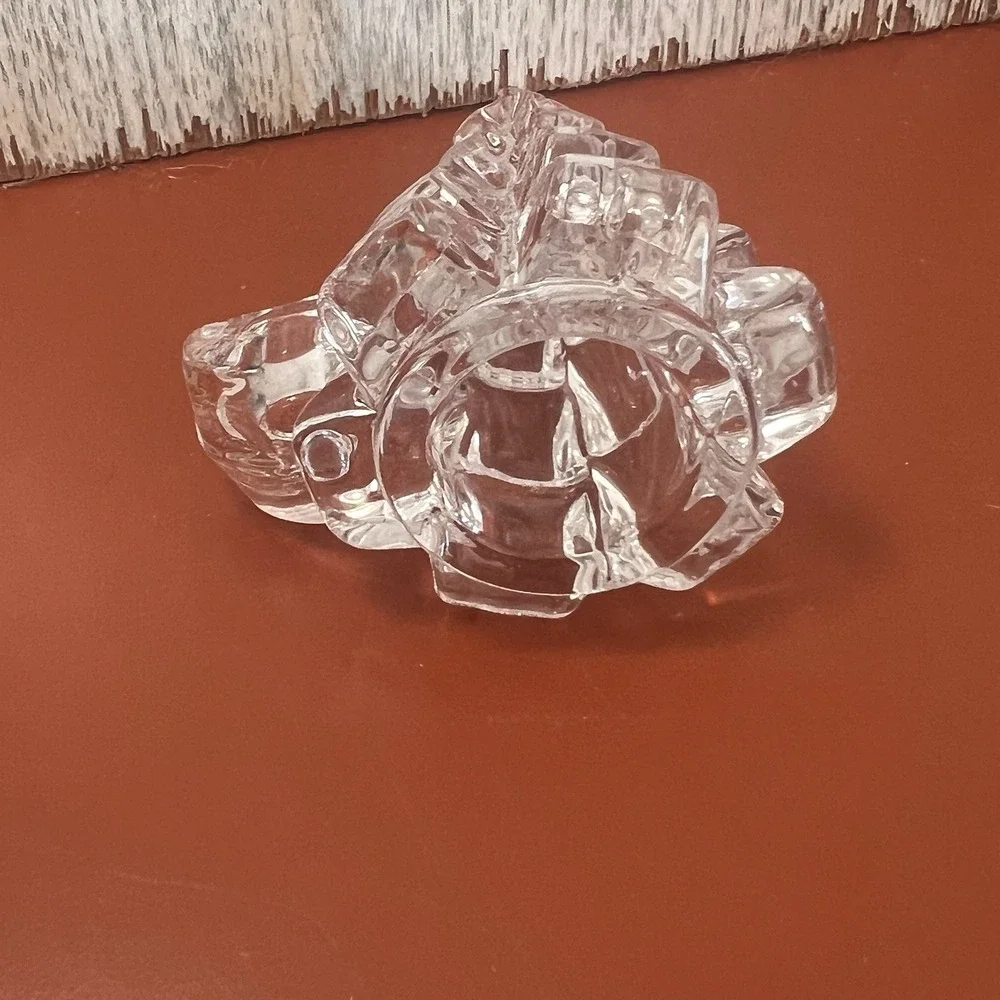 Biedermann Glass‎ Christmas Tree Small Candle Holder 4 inches Vintage